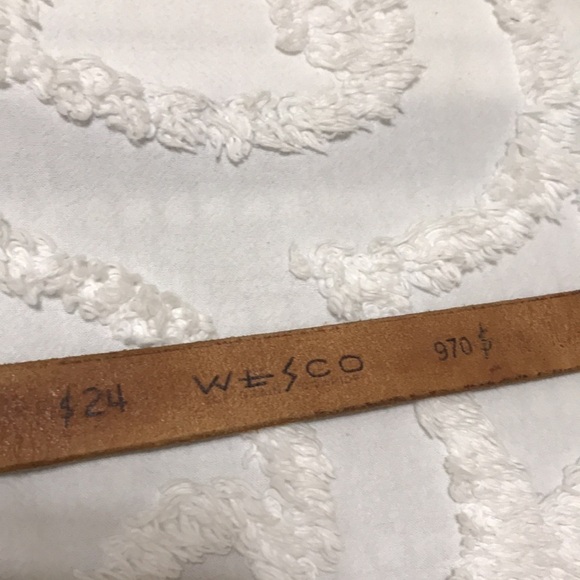 Vintage Wesco Tan Southwest Tool Embossed Top Grain Cowhide Leather Belt 24 - Picture 10 of 10